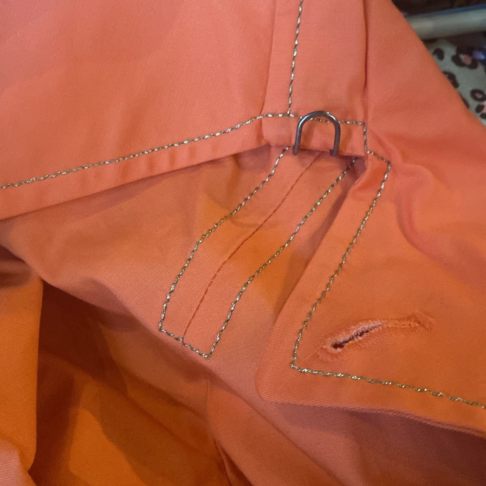 Vintage Orange Trench Coat Sherry Cassin Belted Utility Jacket Womens Size L - Picture 9 of 15